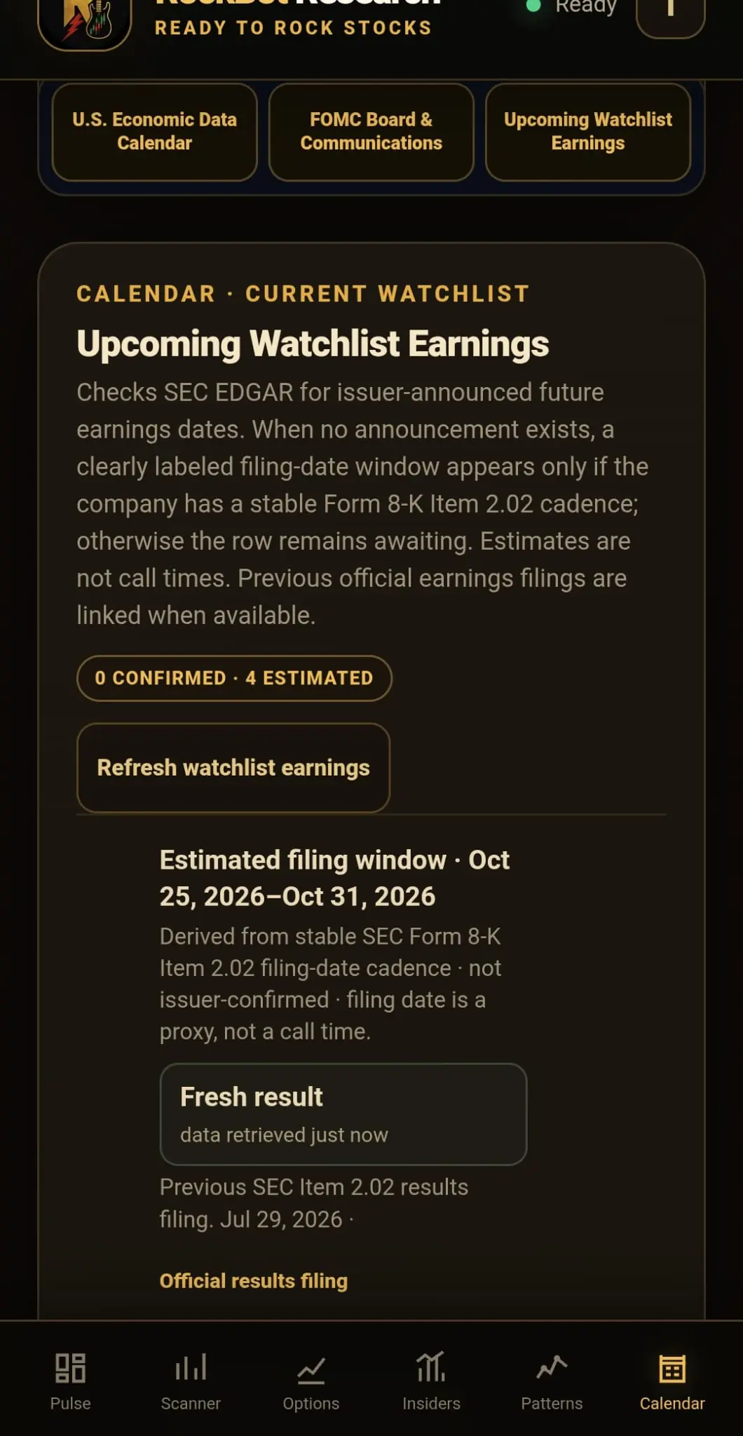 Upcoming Watchlist Earnings overview with issuer-confirmed dates when available and clearly labeled filing-window estimates otherwise.